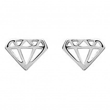 Boucles d'oreilles Diamant en Argent 925 rhodié