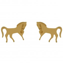 Boucles d'oreilles Cheval Plaqué Or 18 carats