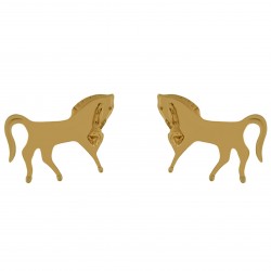 Boucles d'oreilles Cheval Plaqué Or 18 carats