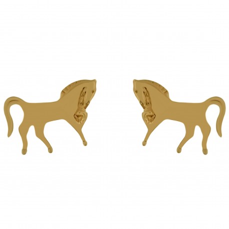 Boucles d'oreilles Cheval Plaqué Or 18 carats