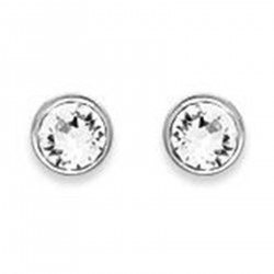 Boucles d'oreilles puce 4mm en Argent 925 et Cristal