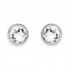 Boucles d'oreilles puce 4mm en Argent 925 et Cristal