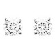 Boucles d'oreilles puce 4mm en Argent 925 rhodié et Oxyde Zirconium