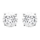 Boucles d'oreilles puce 6mm en Argent 925 rhodié et Oxyde Zirconium