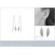 Boucles d'oreilles chaîne feuille en Argent 925 rhodié