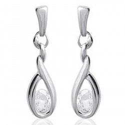 Boucles d'oreilles en Argent 925 rhodié et Oxyde Zirconium