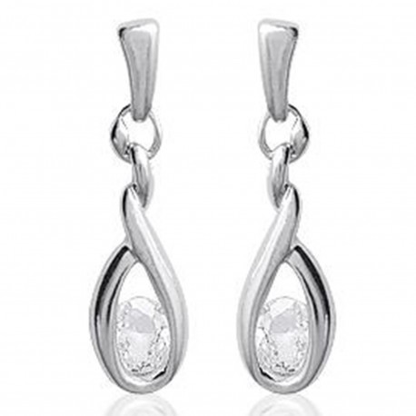 Boucles d'oreilles en Argent 925 rhodié et Oxyde Zirconium