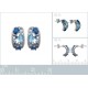 Boucles d'oreilles en Argent 925 rhodié et Oxydes Zirconium bleus