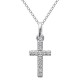 Pendentif Croix en Argent 925 rhodié et Oxydes Zirconium