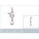 Pendentif en Argent 925 rhodié, Perle d'imitation et Oxydes Zirconium