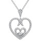 Pendentif Coeur en Argent 925 rhodié et Oxydes Zirconium