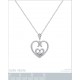 Pendentif Coeur en Argent 925 rhodié et Oxydes Zirconium