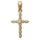 Pendentif Croix Plaqué or 18 carats et Oxyde de Zirconium