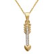 Pendentif Flèche Coeur Plaqué or 18 carats et Oxydes de Zirconium