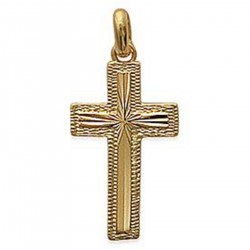 Pendentif Croix moderne Plaqué or 18 carats