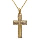 Pendentif Croix moderne Plaqué or 18 carats