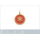 Pendentif Plaqué or 18 carats et email corail