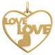 Pendentif Love Coeur Plaqué or 18 carats