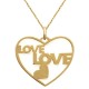 Pendentif Love Coeur Plaqué or 18 carats