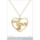 Pendentif Love Coeur Plaqué or 18 carats