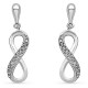 Boucles d'oreilles Infini en Argent 925 rhodié et Oxydes Zirconium