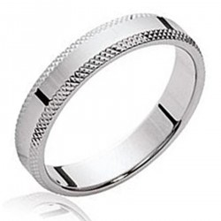 Bague alliance Homme 4mm en Argent 925 rhodié