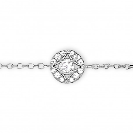 Bracelet en Argent 925 rhodié et Oxydes Zirconium