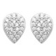 Boucles d'oreilles puces en Argent 925 rhodié et Oxydes Zirconium