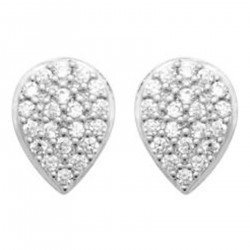 Boucles d'oreilles puces en Argent 925 rhodié et Oxydes Zirconium