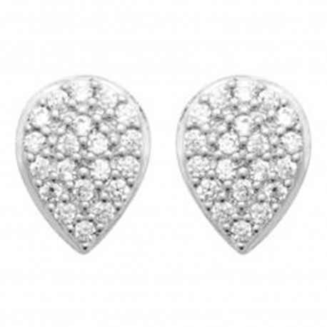 Boucles d'oreilles puces en Argent 925 rhodié et Oxydes Zirconium