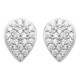 Boucles d'oreilles puces en Argent 925 rhodié et Oxydes Zirconium