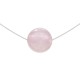 Collier ras de cou fil nylon, Argent 925 et Quartz rose