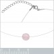 Collier ras de cou fil nylon, Argent 925 et Quartz rose