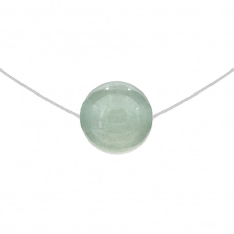 Collier ras de cou fil nylon, Argent 925 et Aventurine