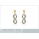 Boucles d'oreilles Infini Plaqué Or 18 carats et Oxydes Zirconium bleus et blancs