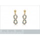 Boucles d'oreilles Infini Plaqué Or 18 carats et Oxydes Zirconium bleus et blancs