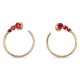 Boucles d'oreilles Plaqué Or 18 carats et Oxydes Zirconium rouges