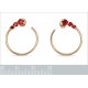 Boucles d'oreilles Plaqué Or 18 carats et Oxydes Zirconium rouges