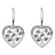 Boucles d'oreilles Coeur en Argent 925 rhodié et Oxydes Zirconium