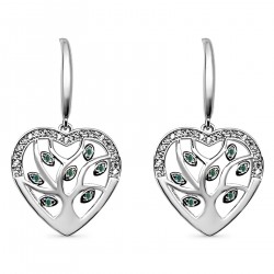 Boucles d'oreilles Coeur en Argent 925 rhodié et Oxydes Zirconium