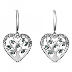 Boucles d'oreilles Coeur en Argent 925 rhodié et Oxydes Zirconium