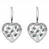 Boucles d'oreilles Coeur en Argent 925 rhodié et Oxydes Zirconium