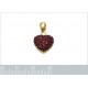 Pendentif Coeur Plaqué or 18 carats et Oxydes de Zirconium rouges