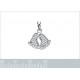 Pendentif Pieds en Argent 925 rhodié et Oxydes Zirconium