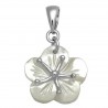 Pendentif Fleur en Argent 925 rhodié et Nacre