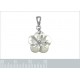 Pendentif Fleur en Argent 925 rhodié et Nacre
