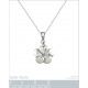 Pendentif Fleur en Argent 925 rhodié et Nacre