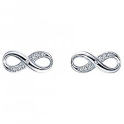 Boucles d'oreilles Infini en Argent 925 rhodié et Oxydes Zirconium