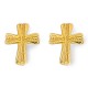 Boucles d'oreilles enfant Croix Plaqué Or 18 carats