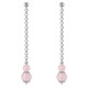 Boucles d'oreilles en Argent 925 rhodié et Quartz rose